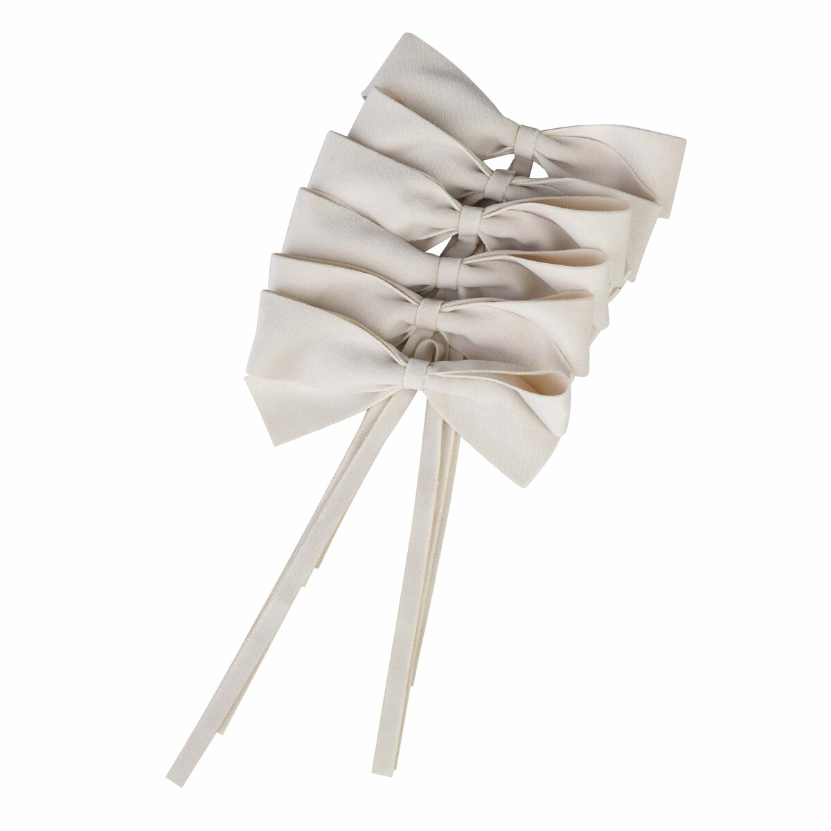 Aksamitne kokardki Alabaster Bows - 6 sztuk