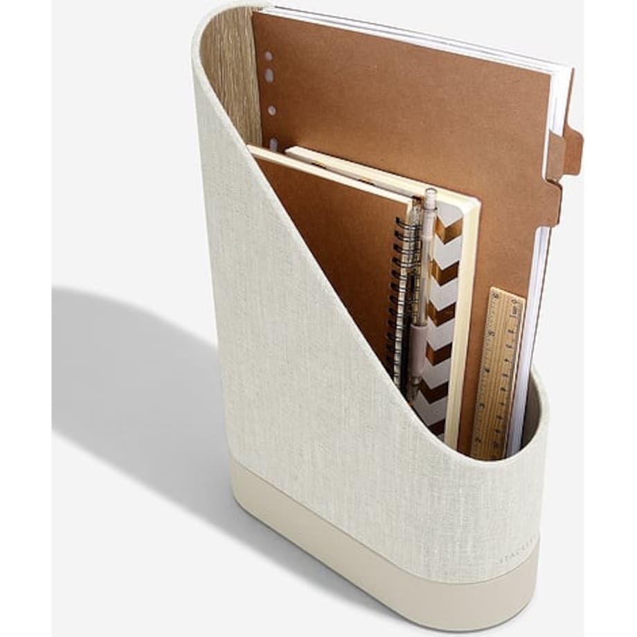 Organizer na dokumenty Stackers jasnobeżowy lniany