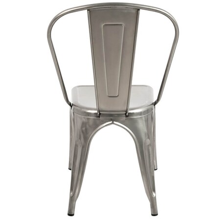 Nowoczesne krzesło srebrne Tower z lakierowanego metalu