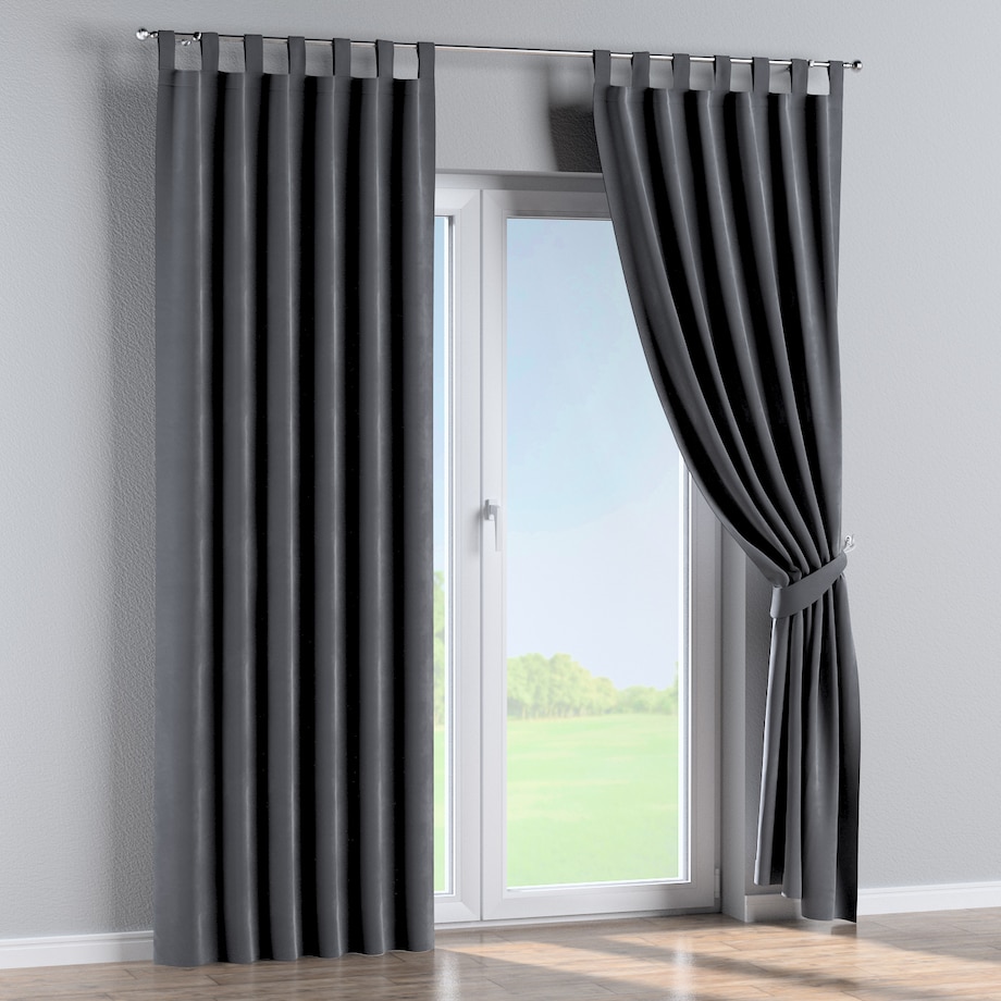 Zasłona na szelkach 1 szt. 130x260 grafitowy szary