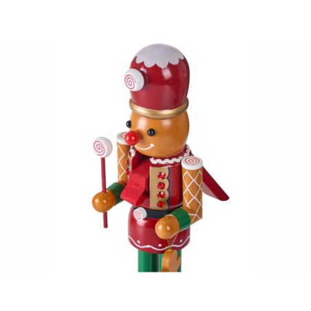 Zestaw 2 figurek dekoracyjnych GRANSJON Dziadek do orzechów 35 cm Pomarańczowy