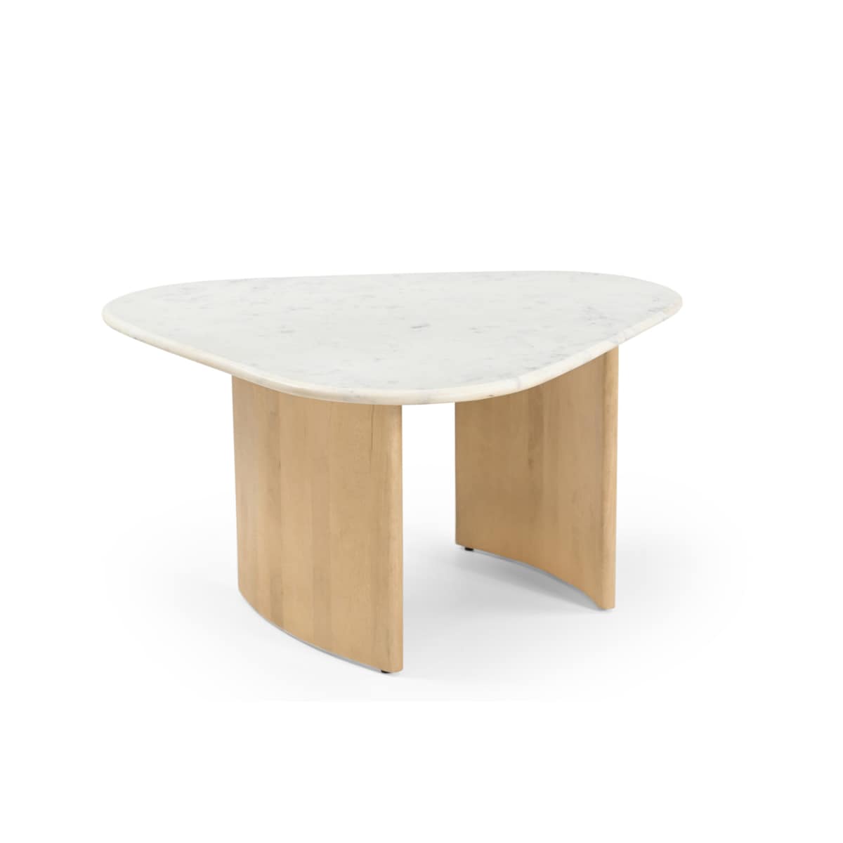 Stolik pomocniczy Lecce 84 × 76 - Biały Marmur & Jasny Dąb Mango