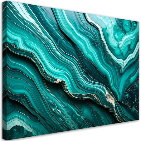 Obraz nowoczesny do sypialni salonu, Marmur Turkusowa Abstrakcja 100x70