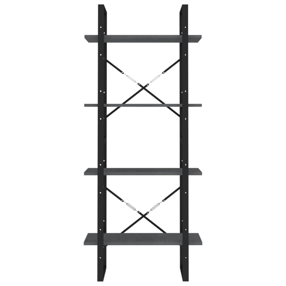 vidaXL Regał na książki, 4 półki, szary, 60x30x140 cm, drewno sosnowe