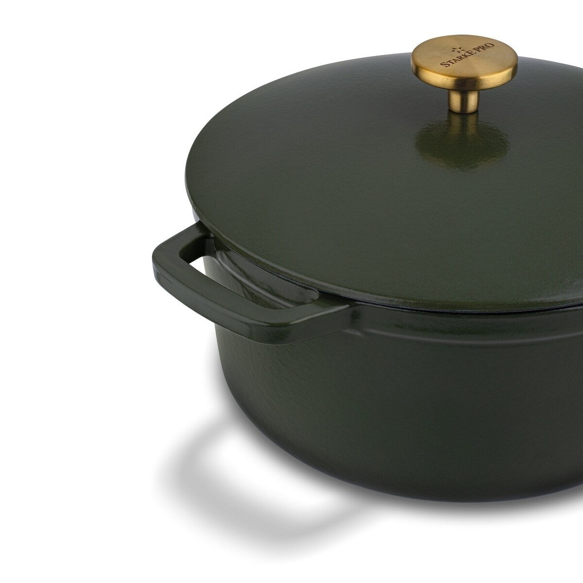 Gęsiarka żeliwna emaliowana brytfanna garnek 5 L okrągła ZIELONA na święta