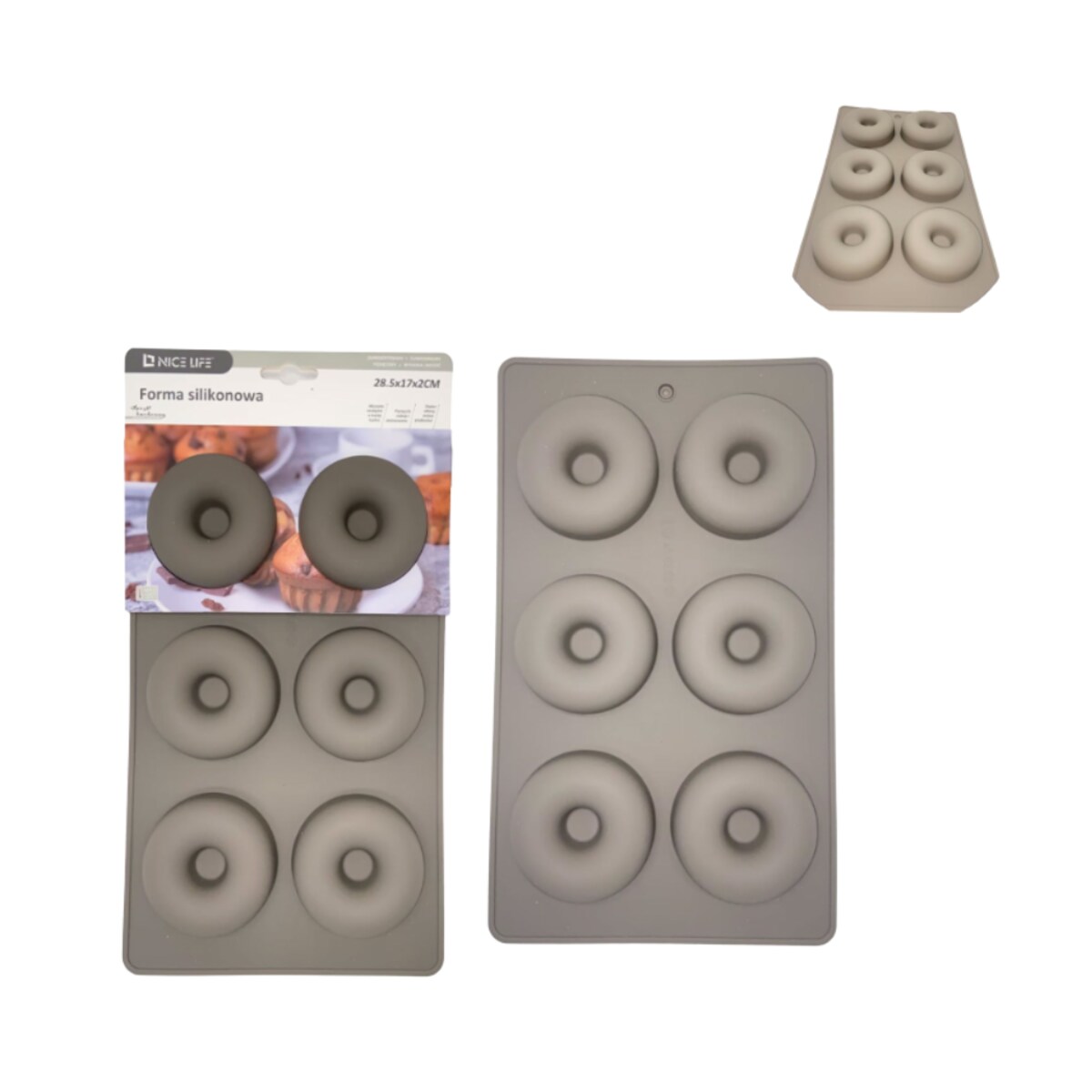 forma silikonowa 3d bakefun donuts xl 29x17x2 cm