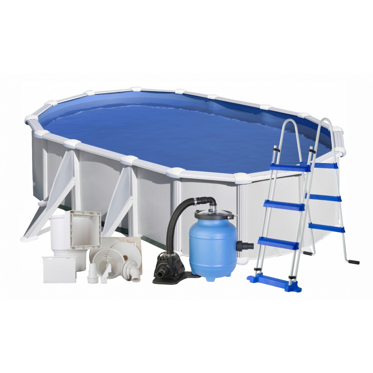 Basen ogrodowy stalowy Fidji aqua 730x375x120 cm GRE