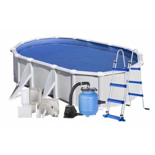 Basen ogrodowy stalowy Fidji aqua 730x375x120 cm GRE