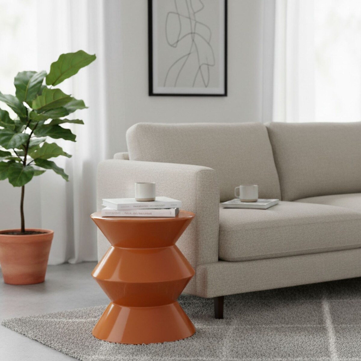 Stolik kolumna GISA, metalowy, Ø 31 cm