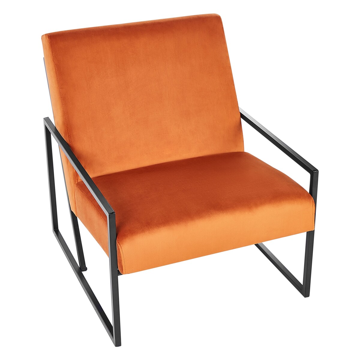 Fotel Welur Pomarańczowy DELARY