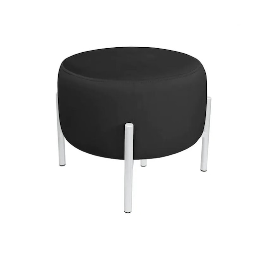 Pufa WILFRED MG VELVET czarna/biała