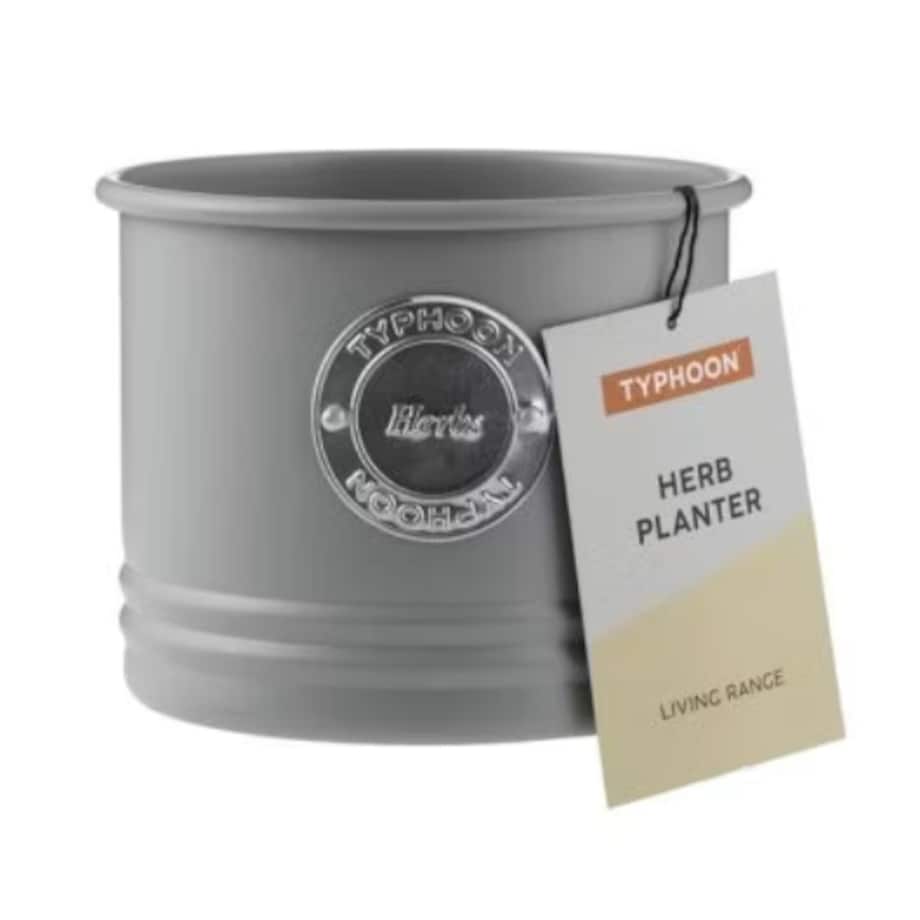 Osłonka na doniczkę na zioła szara Living, 11 x 9 cm, Typhoon