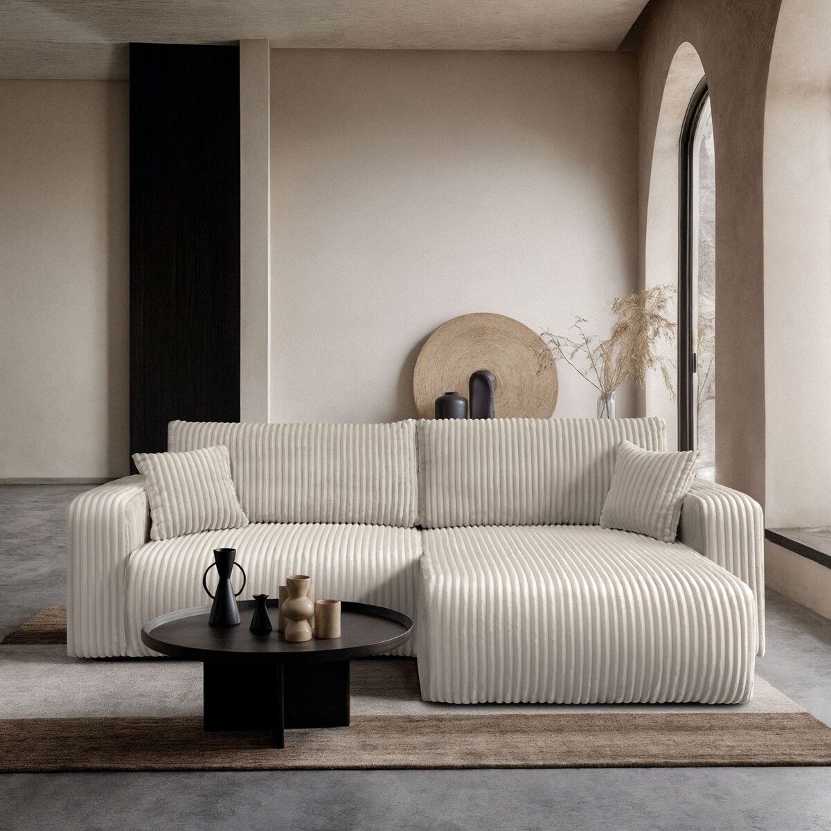 Narożnik MOVE z funkcją spania i pojemnikiem na pościel, Tilia 01