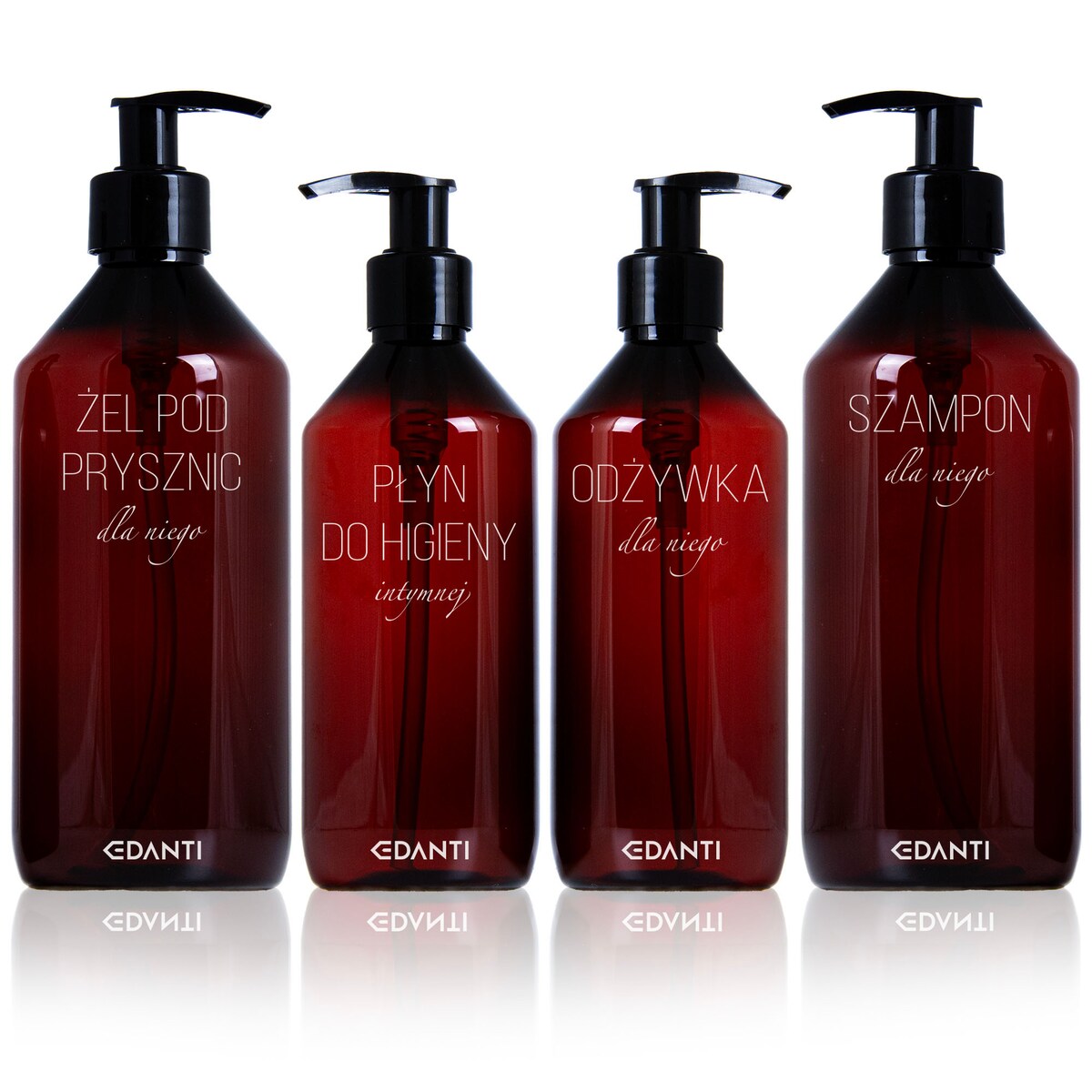 4X Dozownik Z Pompką Butelka Do Szamponu Żelu Pod Prysznic Zestaw Dla Niego Do Łazienki