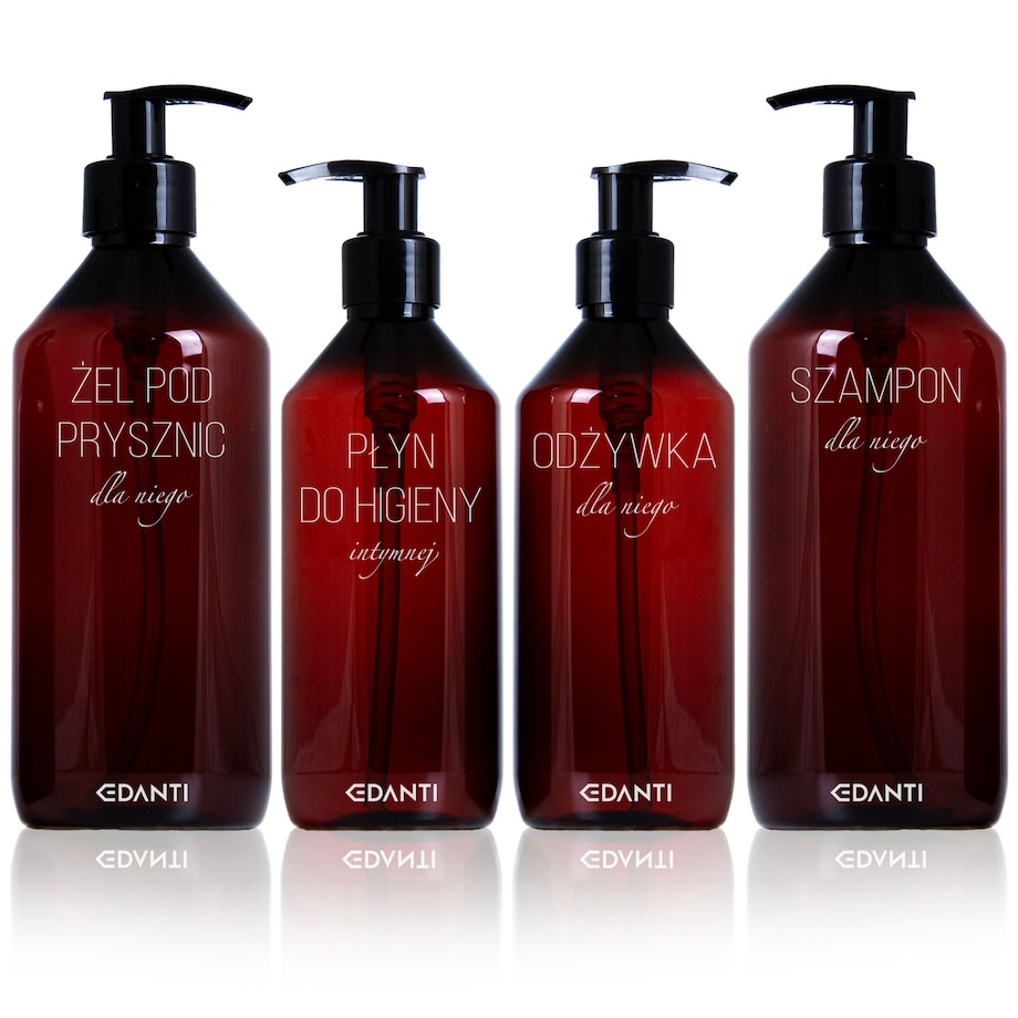 4X Dozownik Z Pompką Butelka Do Szamponu Żelu Pod Prysznic Zestaw Dla Niego Do Łazienki