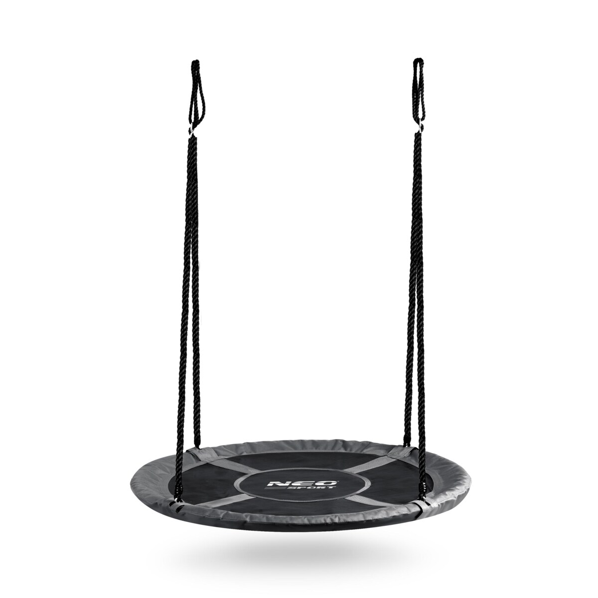 Huśtawka ogrodowa Neo-Sport Swingo bocianie gniazdo fotel wiszący 110 cm czarno-szara