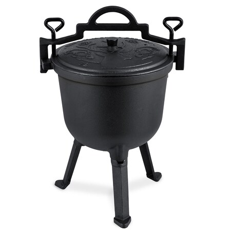 Kociołek żeliwny 8L Berdsen BD-482 garnek myśliwski pieczonka na ognisko grill + przepisy