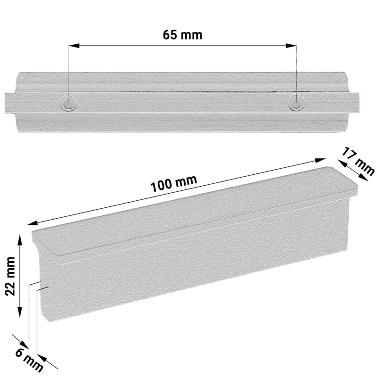Uchwyt do mebli szafek szuflad meblowy czarny 100 mm