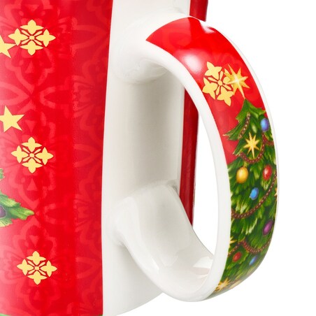 VILLA ITALIA Kubek świąteczny na prezent porcelanowy czerwony SILENT NIGHT