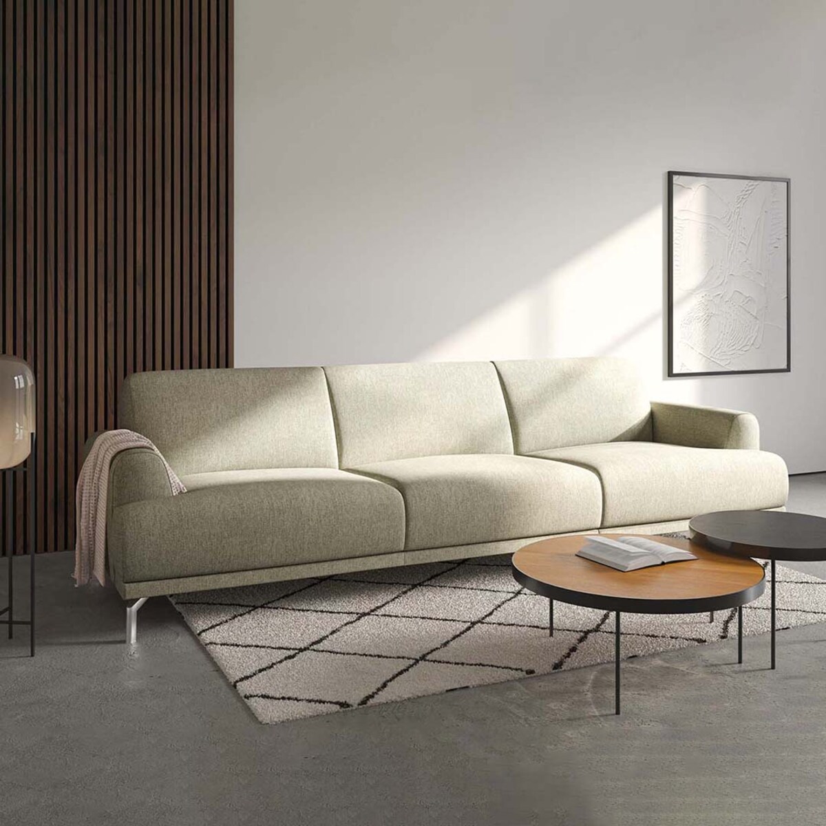 Sofa 3-osobowa Puzo - jasnobeżowa