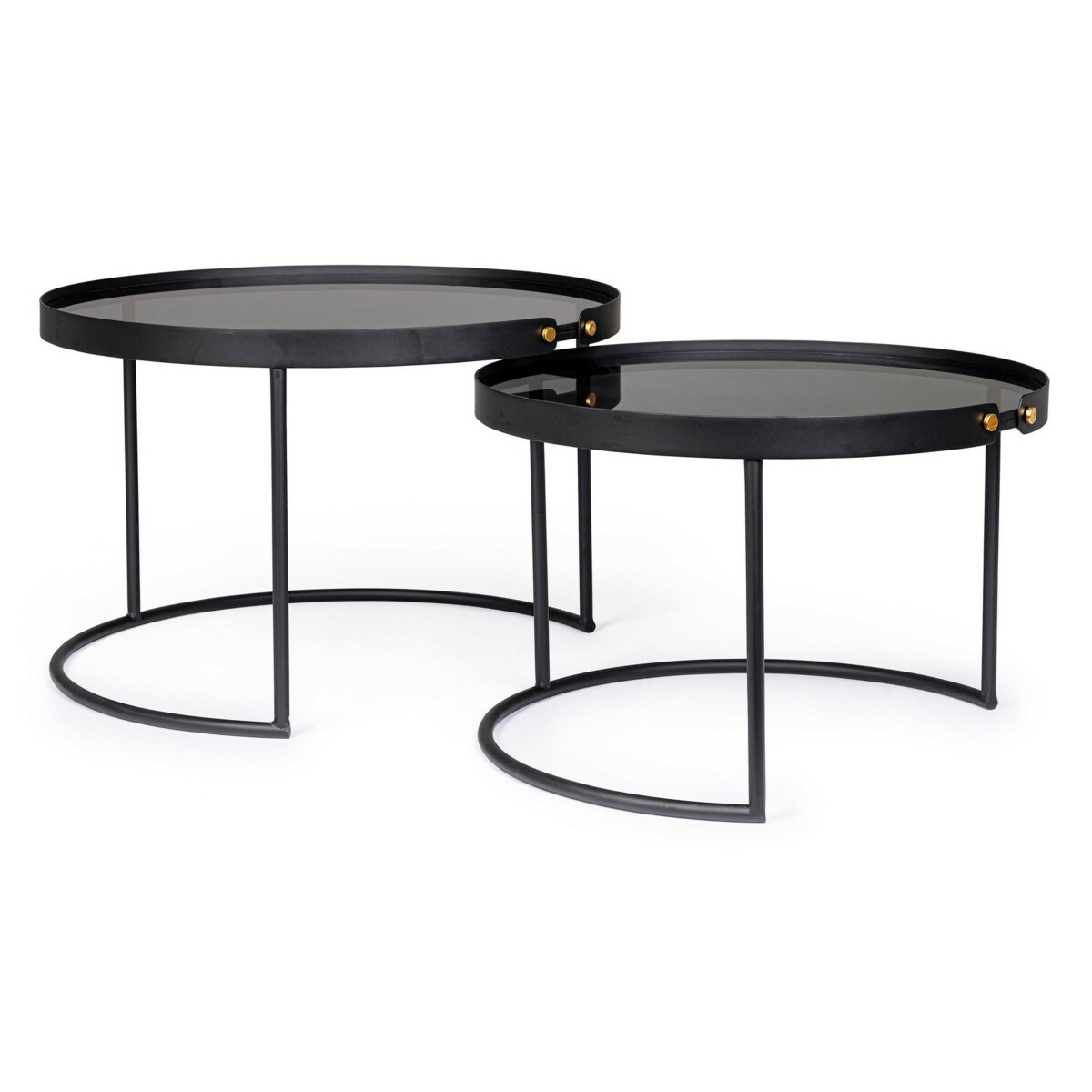 BIZZOTTO zestaw stolików kawowych ZEINA ROUND czarny