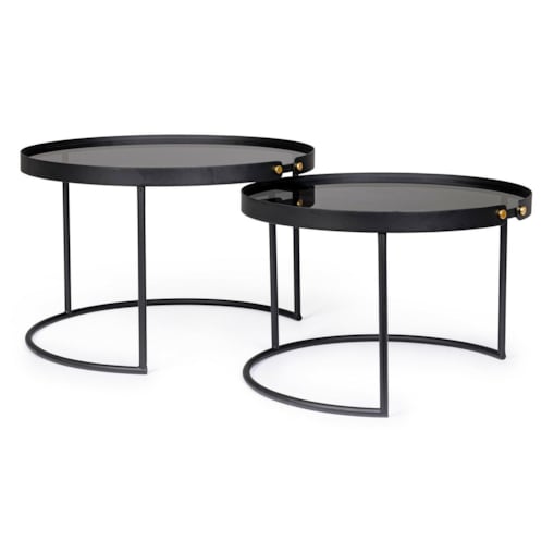BIZZOTTO zestaw stolików kawowych ZEINA ROUND czarny