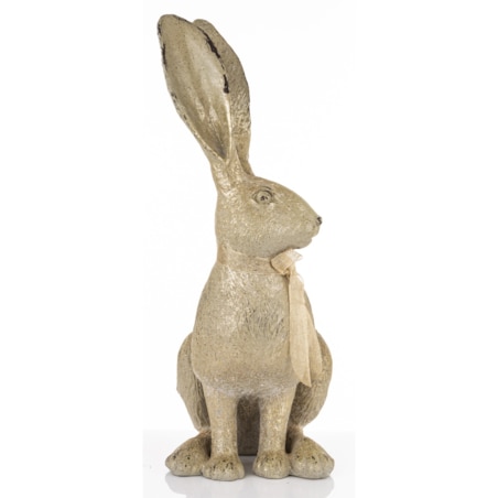 Dekoracja - siedzący zając 68,5x26x42 cm HARE ze wstążeczką, duży