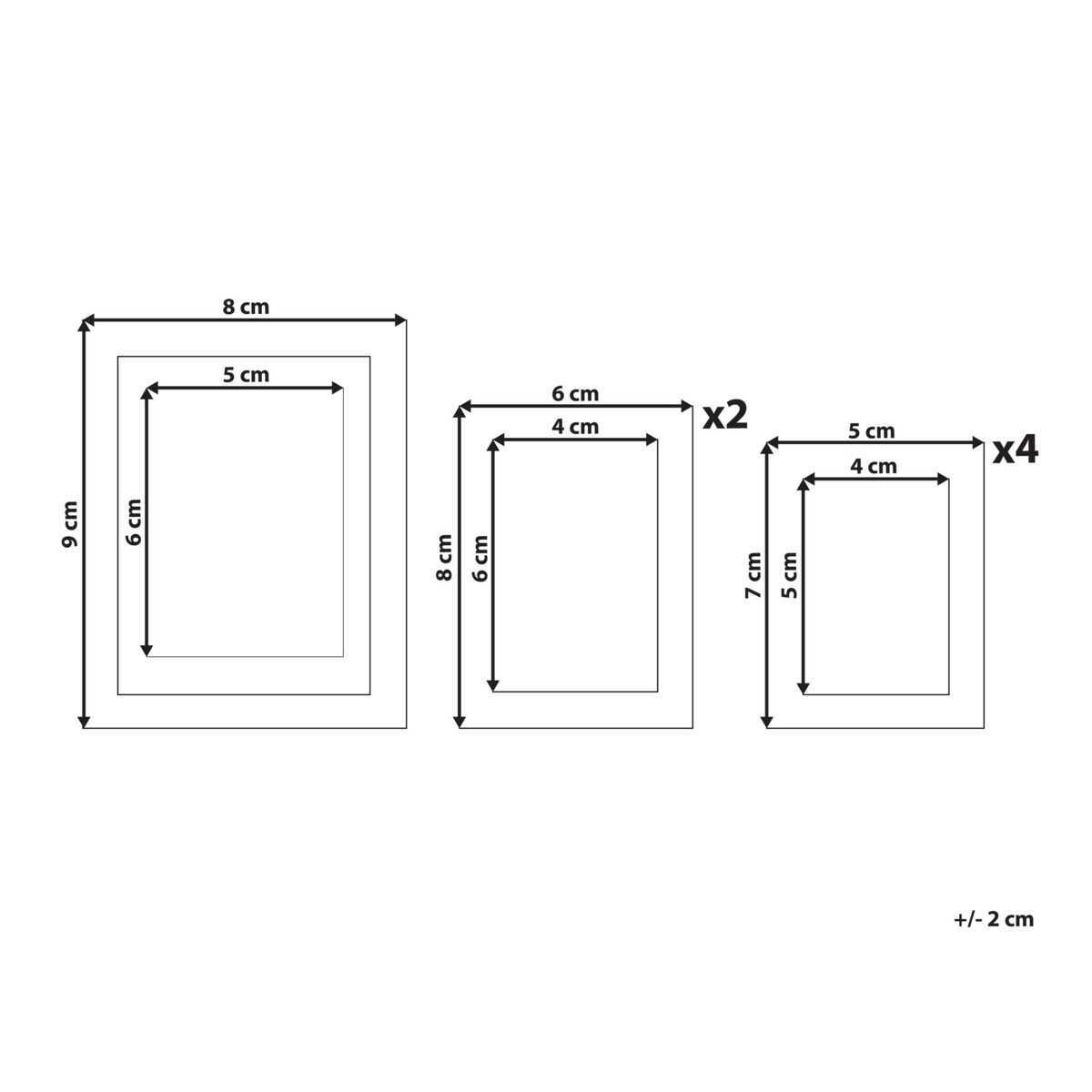 Galeria ścienna mapy 7 ramek czarna DENKORO