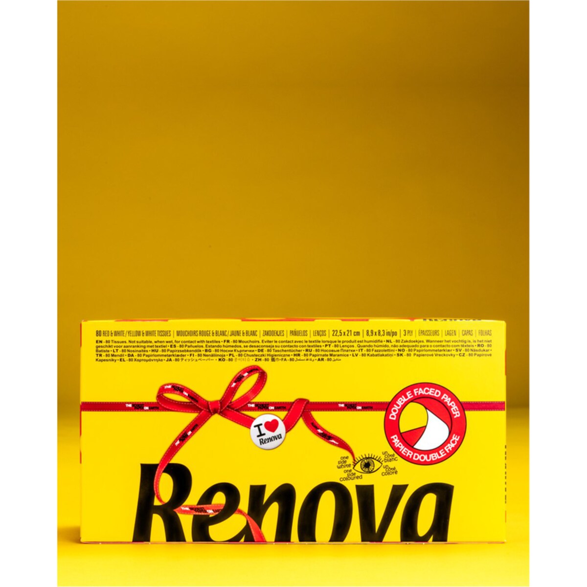Wyciągane chusteczki higieniczne Renova czerwono-żółte 80szt