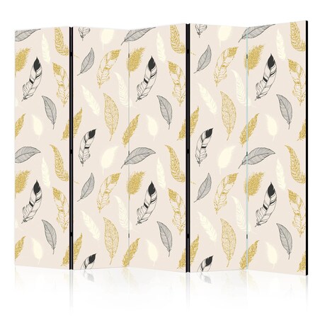 Parawan akustyczny Tła i desenie 225x172 cm 5-częściowy biały