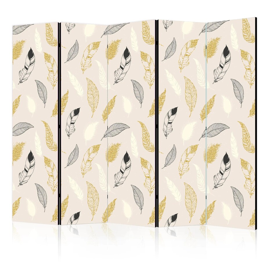 Parawan akustyczny Tła i desenie 225x172 cm 5-częściowy biały