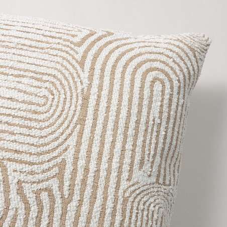 Poszewka Kinga na poduszkę 60x60 beżowe łuki na kremowym tle