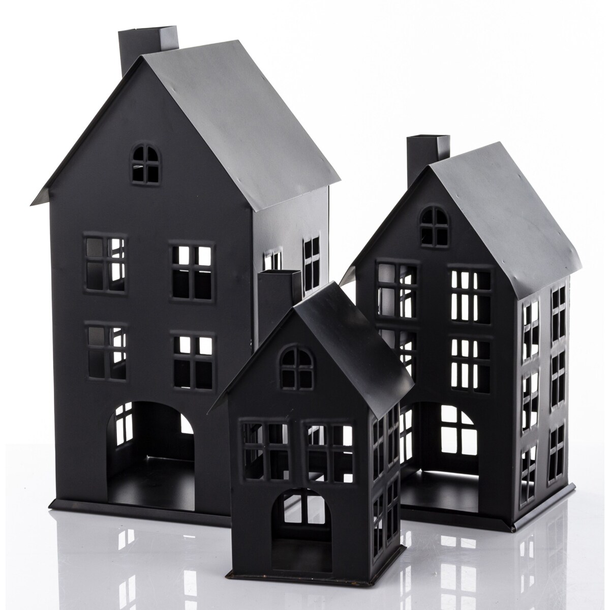 Domek metalowy 3 szt. 38,5x19x20 cm BAGNOLE czarny