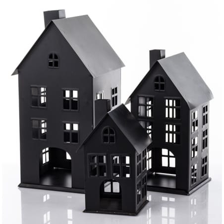 Domek metalowy 3 szt. 38,5x19x20 cm BAGNOLE czarny