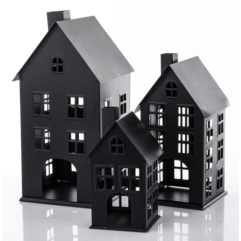 Domek metalowy 3 szt. 38,5x19x20 cm BAGNOLE czarny