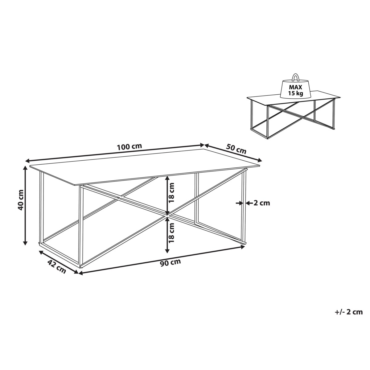 Stolik kawowy efekt marmuru biało-srebrny EMPORIA