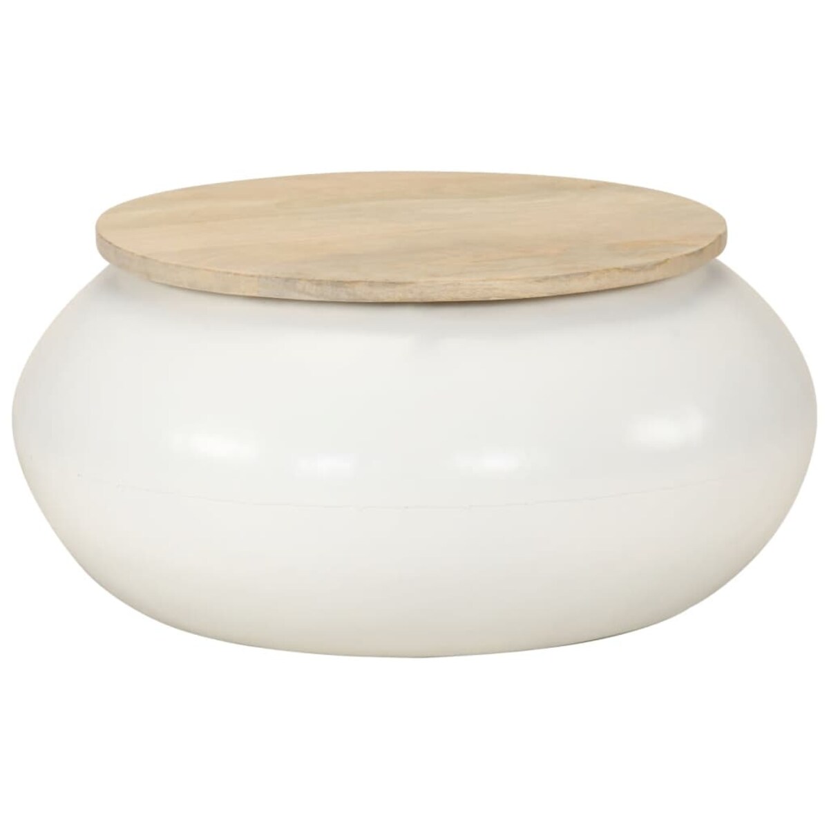 vidaXL Stolik kawowy, biały, 51x51x27 cm, lite drewno mango