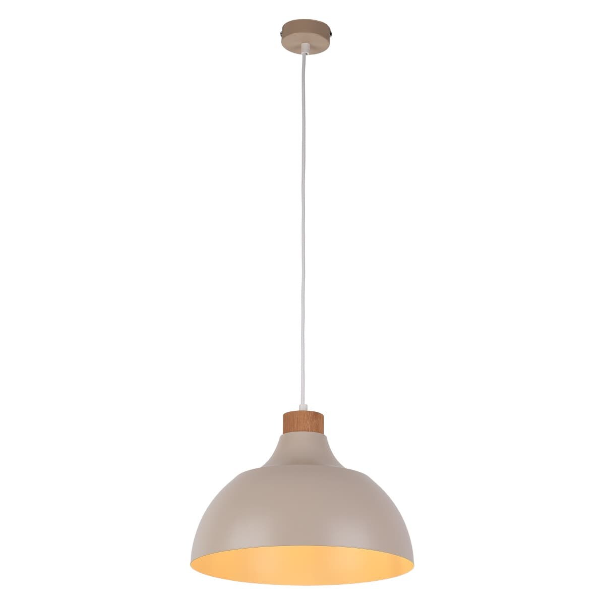 Kopułowa lampa wisząca Cap 5664 TK Lighting do salonu drewniana beżowa