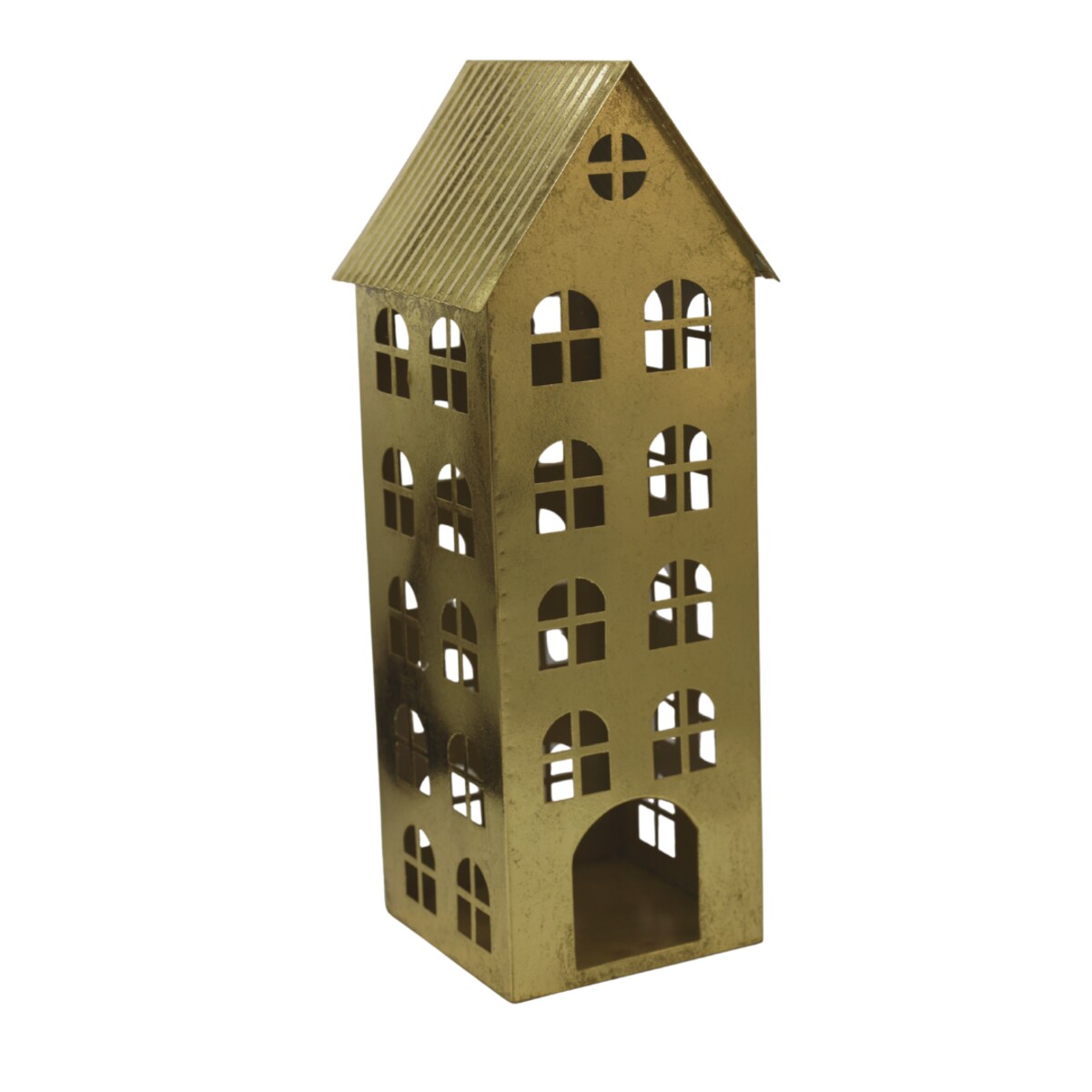 Domek metalowy 4-piętrowy złoty 43x16x16 cm QUIZILNIK small
