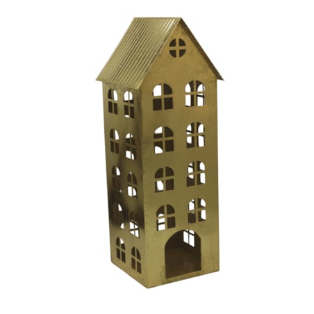 Domek metalowy 4-piętrowy złoty 43x16x16 cm QUIZILNIK small