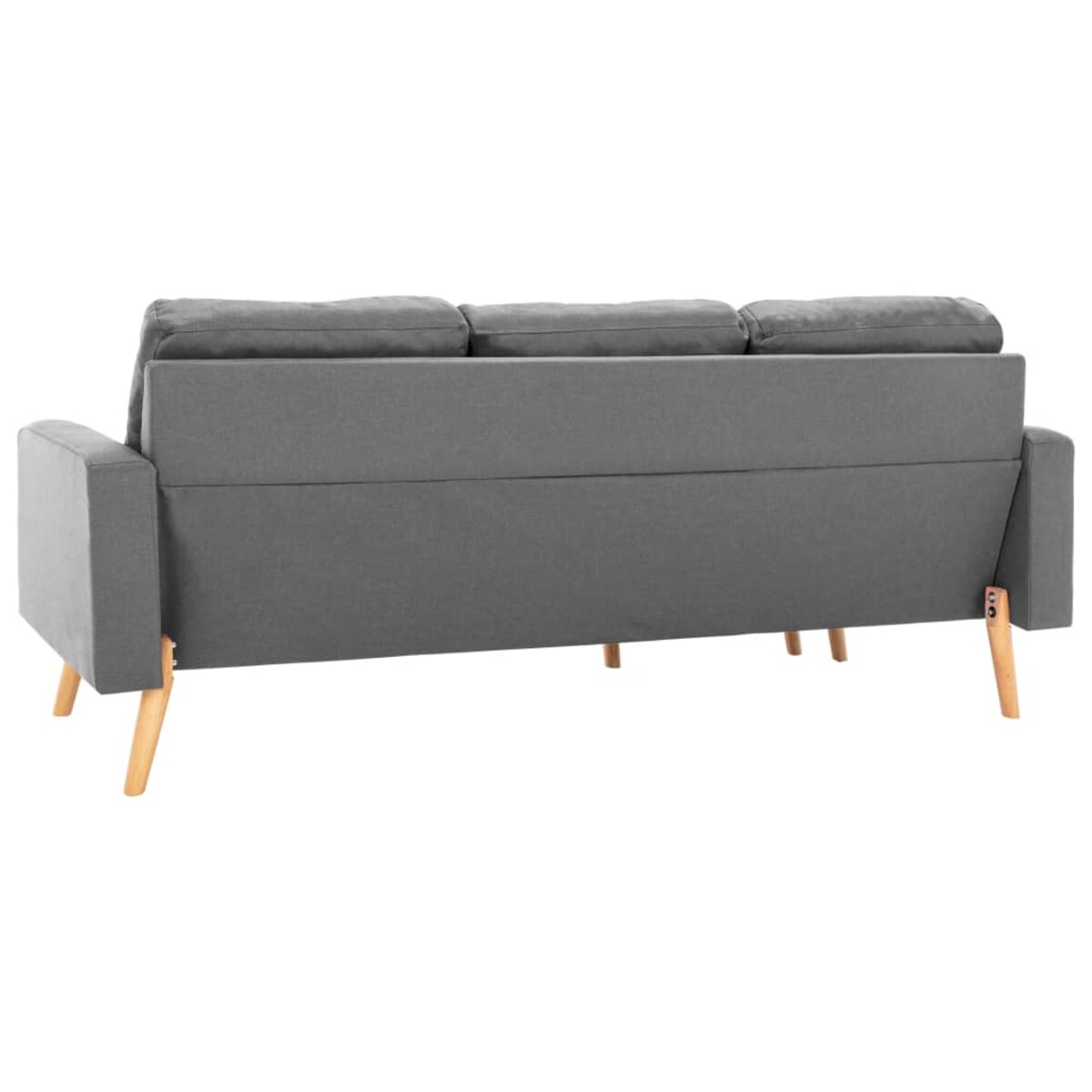 vidaXL 3-osobowa sofa z podnóżkiem, jasnoszara, tapicerowana tkaniną