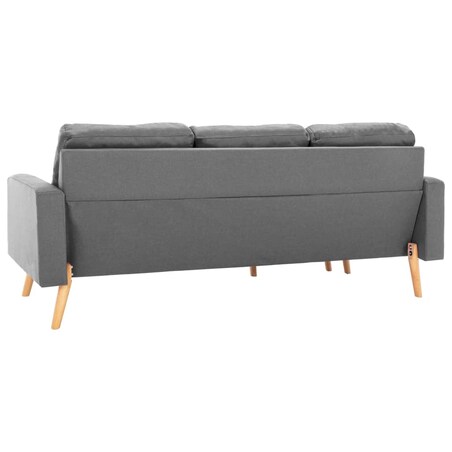 vidaXL 3-osobowa sofa z podnóżkiem, jasnoszara, tapicerowana tkaniną