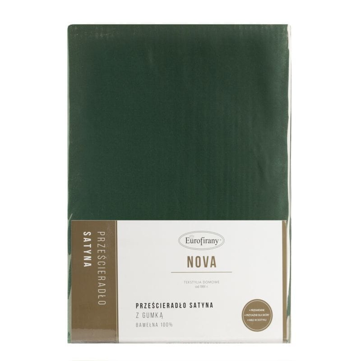 Prześcieradło z Gumką Satynowe 140 x 200 Zielone