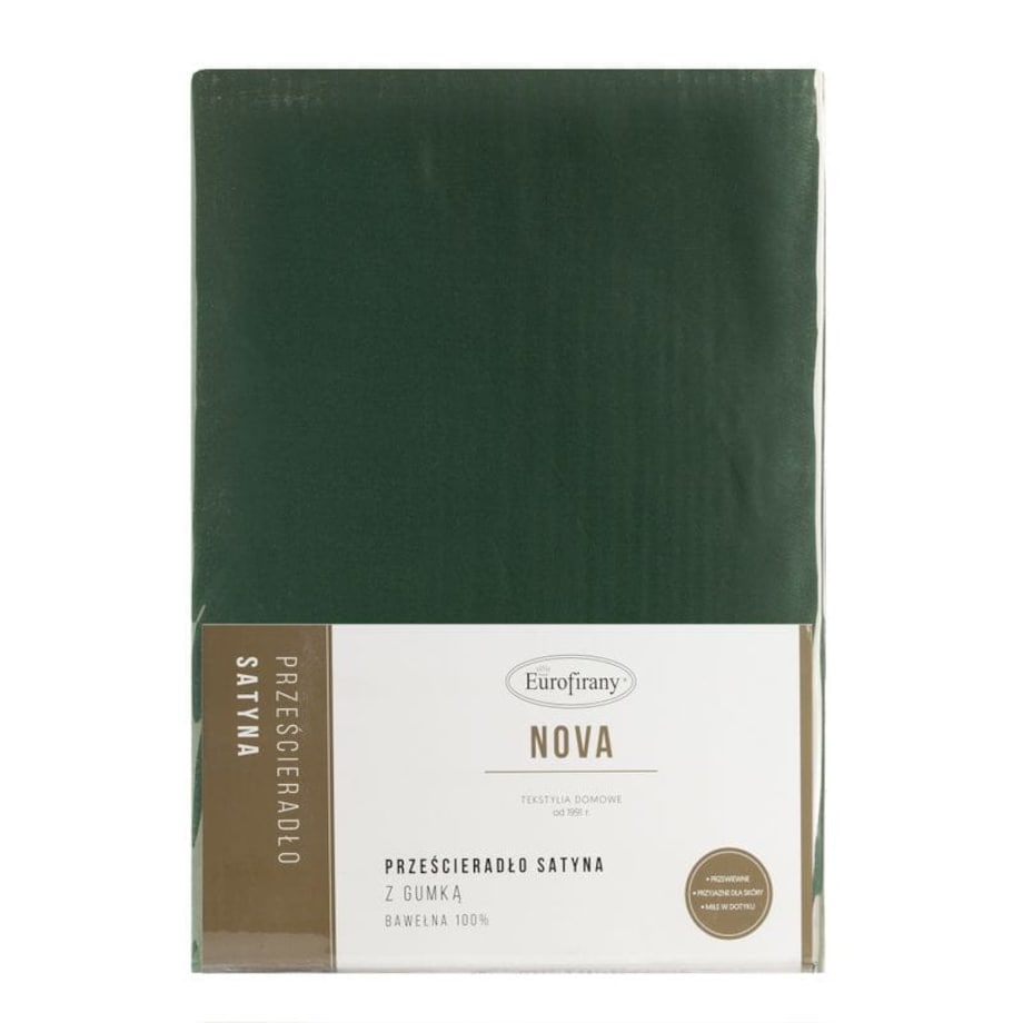 Prześcieradło z Gumką Satynowe 140 x 200 Zielone