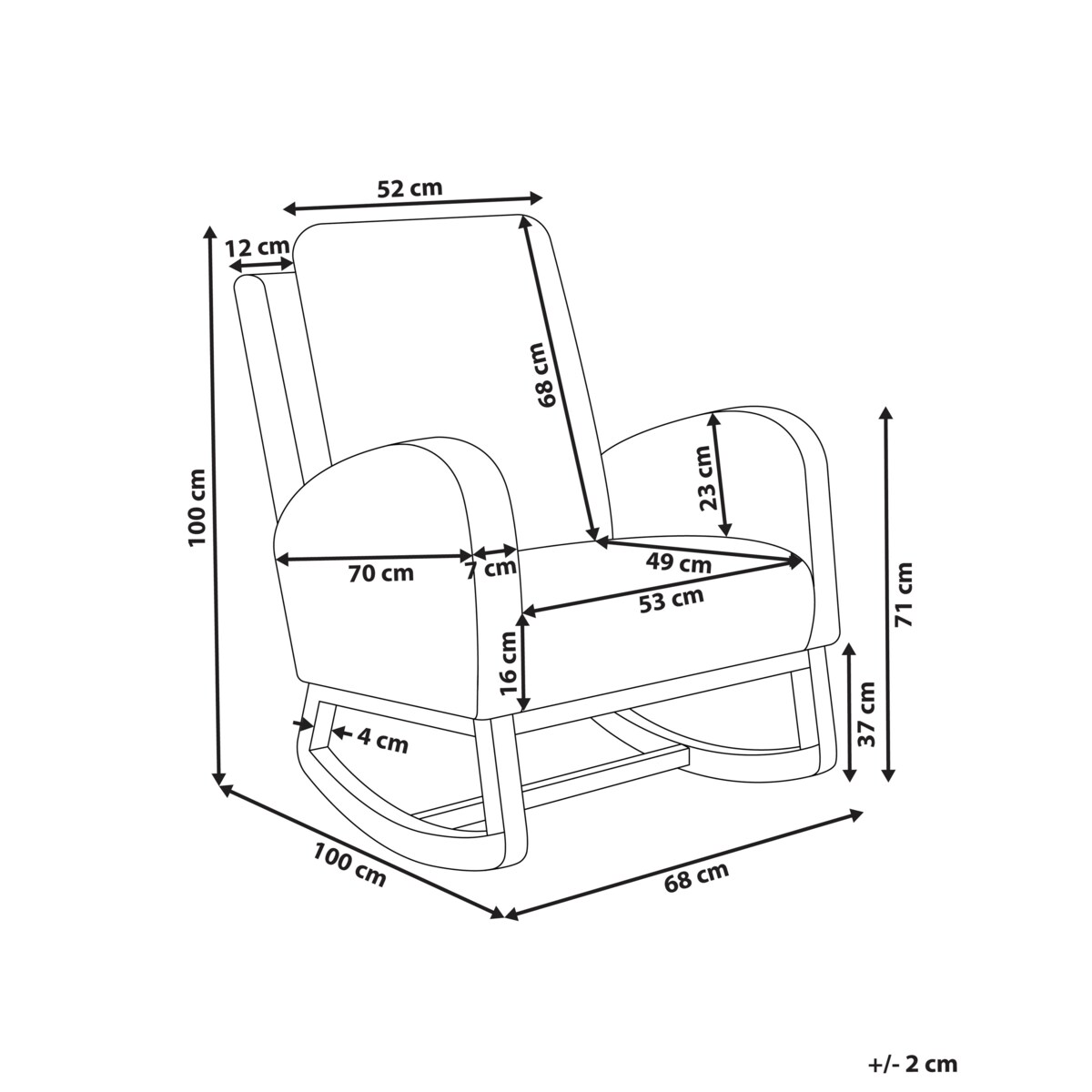 Fotel bujany ALSTA Boucle Złamana biel