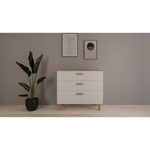 Komoda Denver biały & hikora