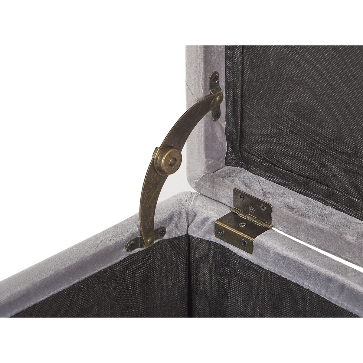 Puf ze schowkiem welurowy jasnoszary LORETTO