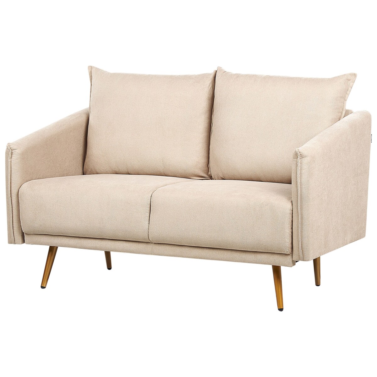 Sofa 2-osobowa welurowa beżowa MAURA