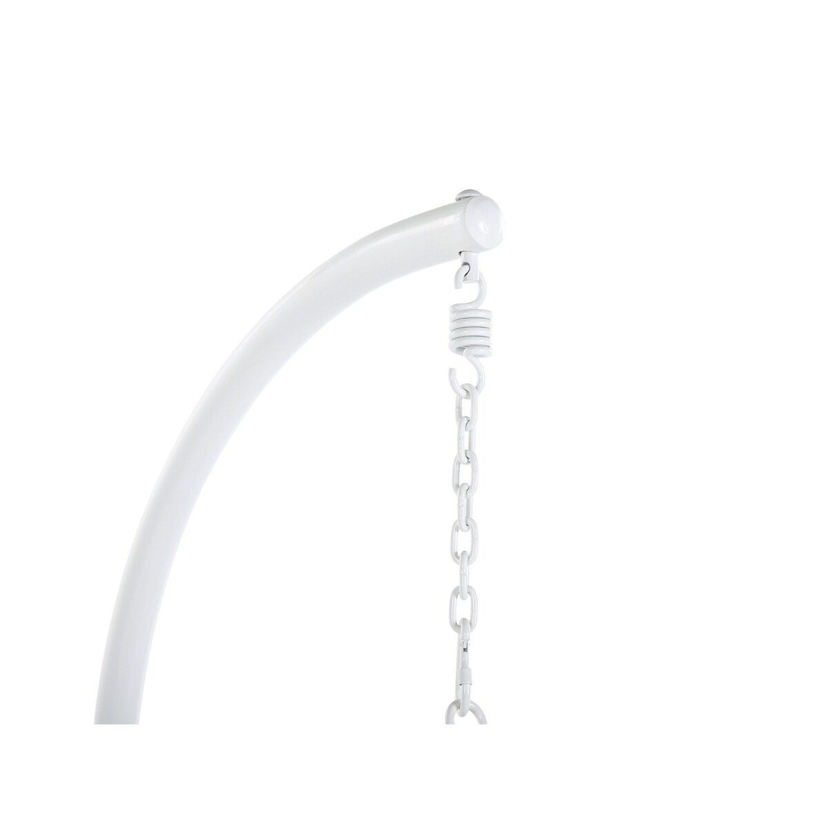 Fotel wiszący ze stojakiem z technorattanu biały ALBA