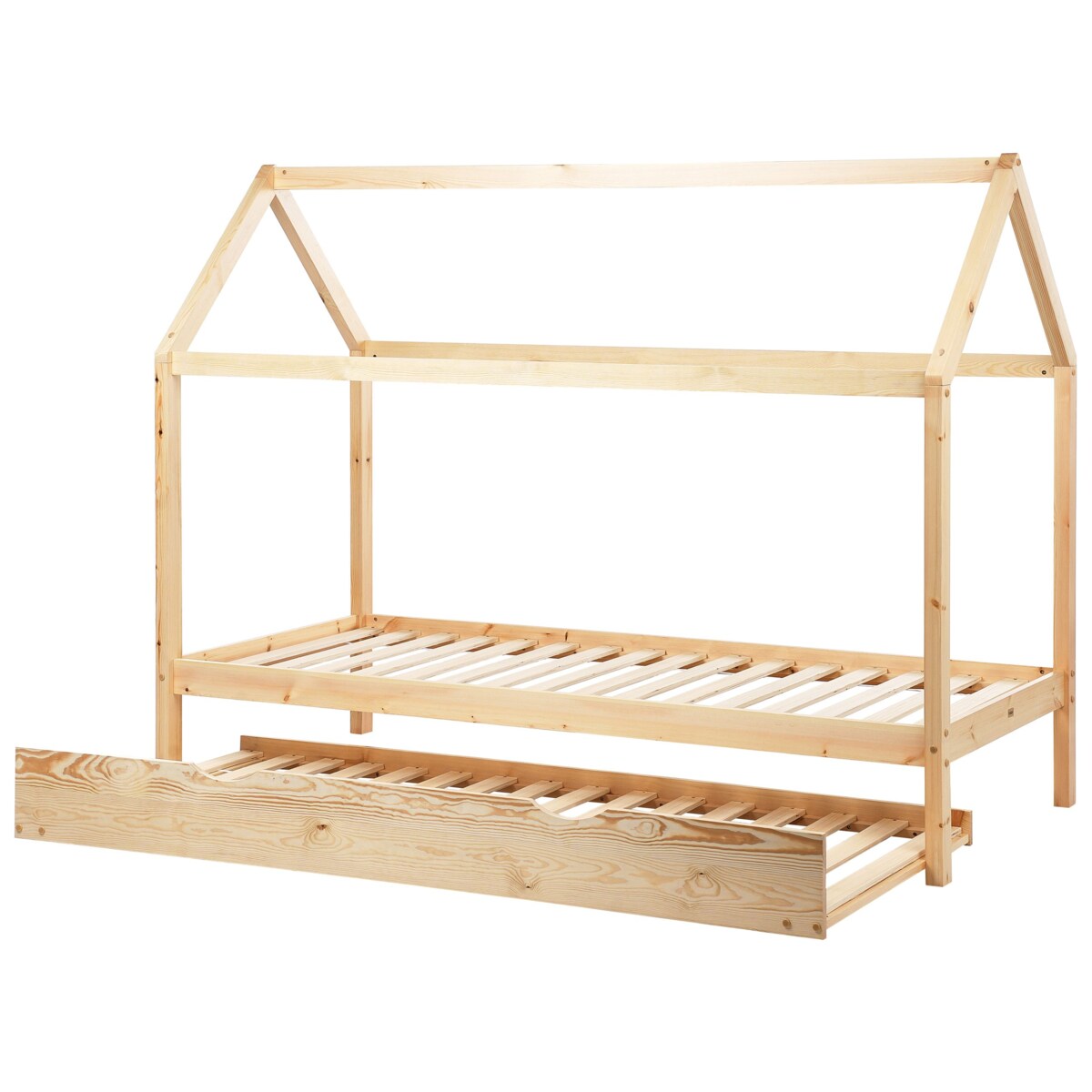 Łóżko wysuwane Drewno sosnowe CRILLON 90 x 200 cm Jasnobrązowy